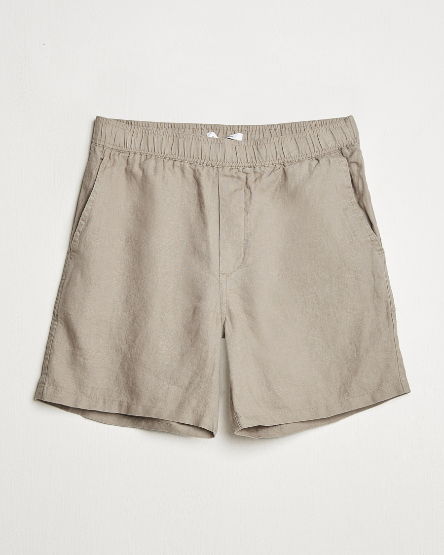 Men | Shorts | Samsøe Samsøe | Jabari Linen Drawstring Shorts Greige