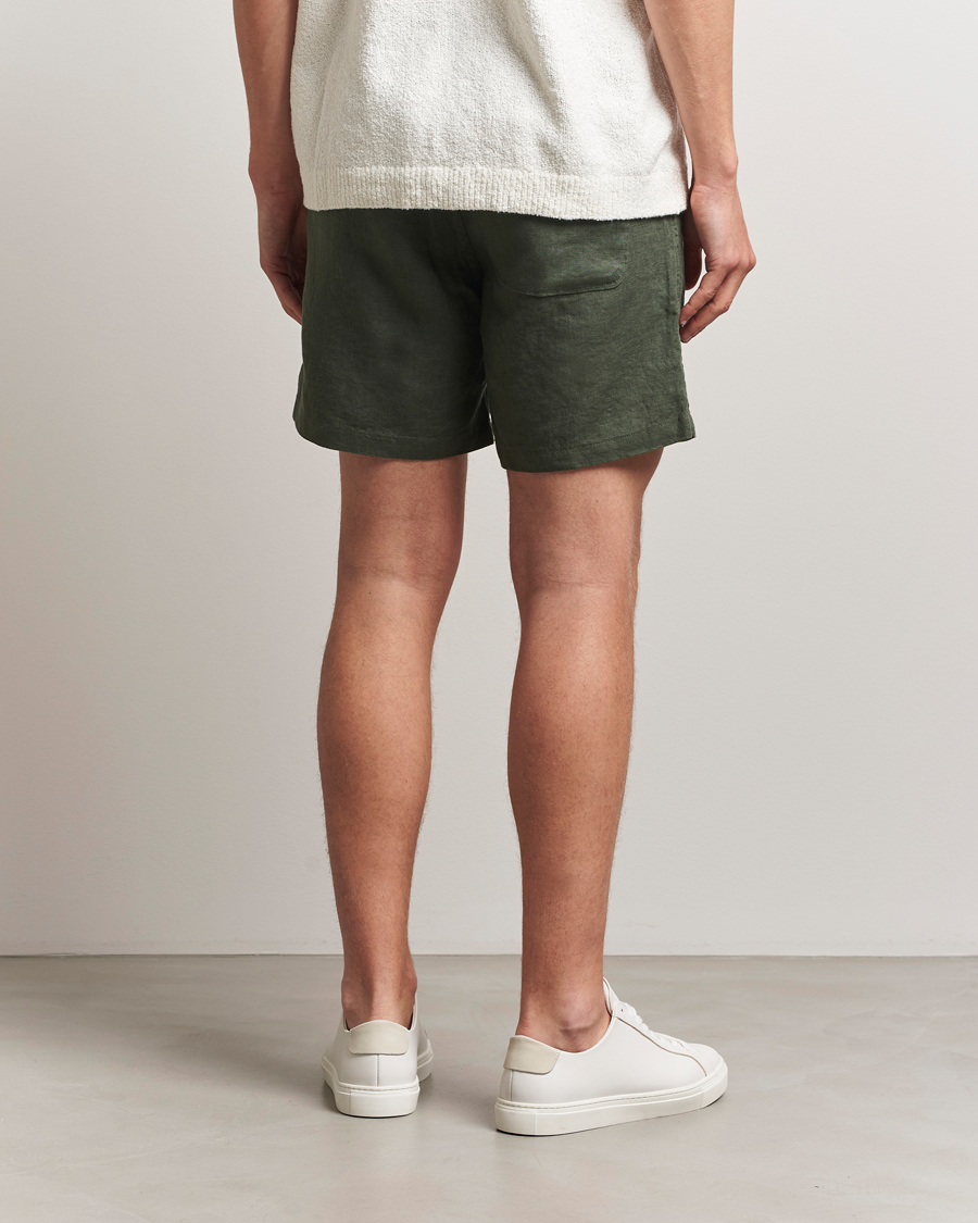 Men | Shorts | Samsøe Samsøe | Jabari Linen Drawstring Shorts Climbing Ivy
