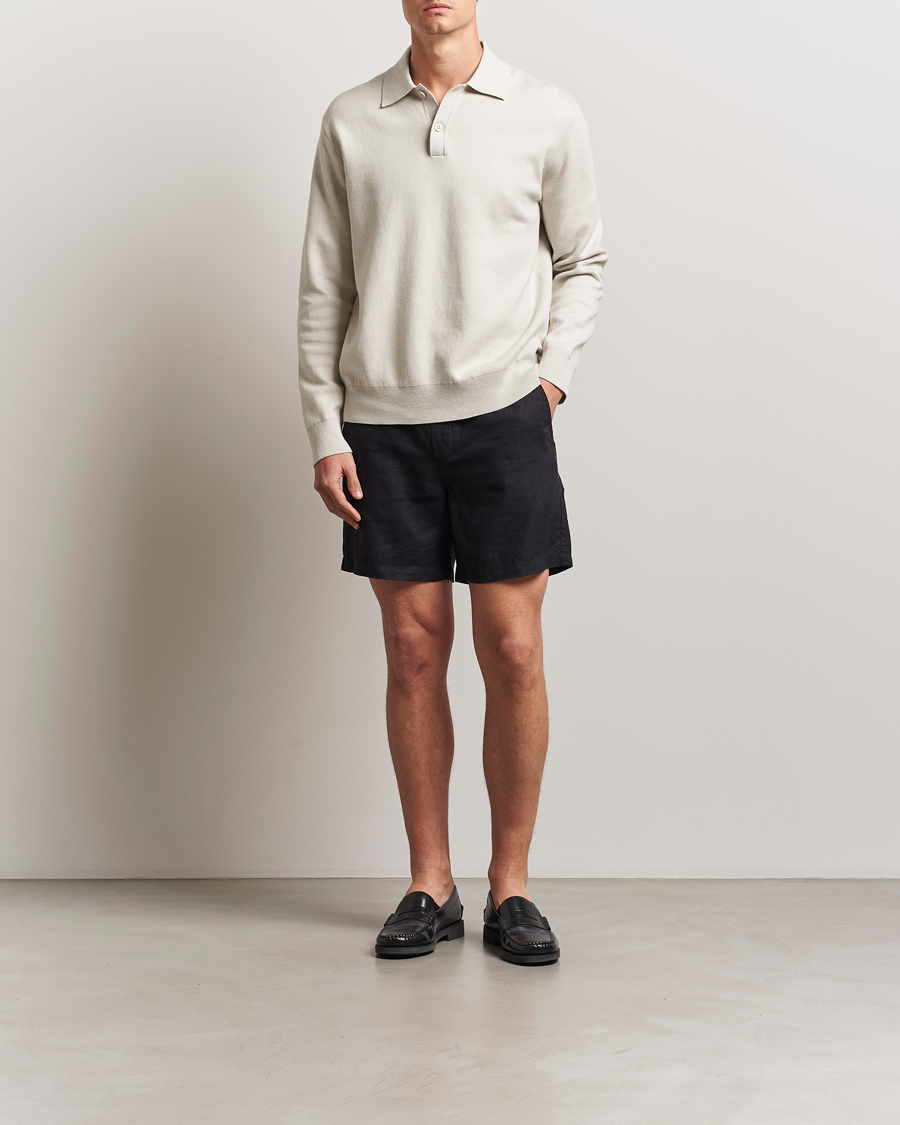 Men | Shorts | Samsøe Samsøe | Jabari Linen Drawstring Shorts Black
