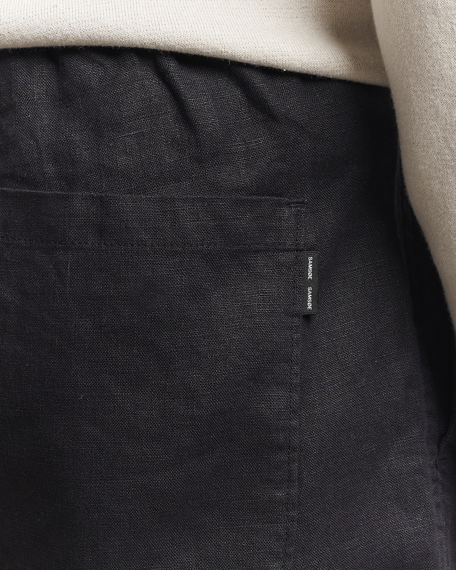 Men | Shorts | Samsøe Samsøe | Jabari Linen Drawstring Shorts Black