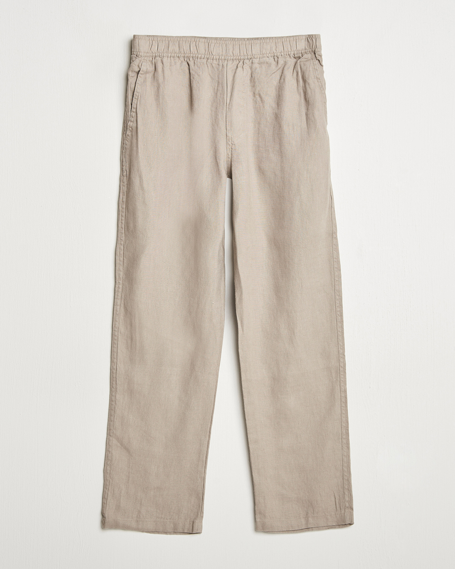 Men | Trousers | Samsøe Samsøe | Jabari Linen Drawstring Trousers Greige