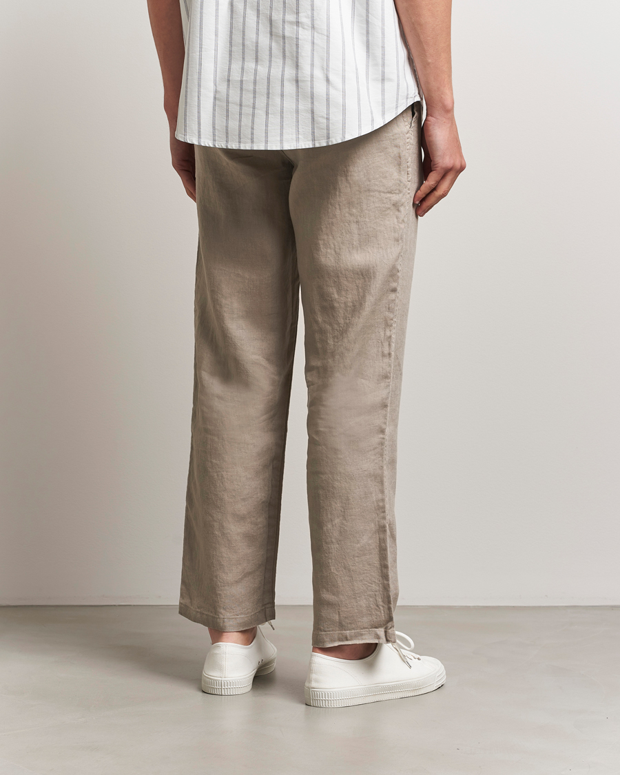 Men | Trousers | Samsøe Samsøe | Jabari Linen Drawstring Trousers Greige