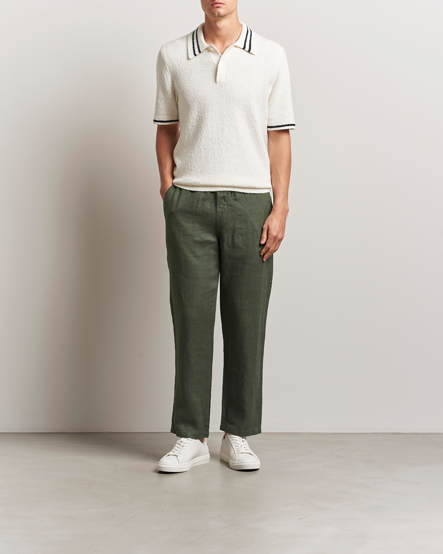 Men | Trousers | Samsøe Samsøe | Jabari Linen Drawstring Trousers Climbing Ivy