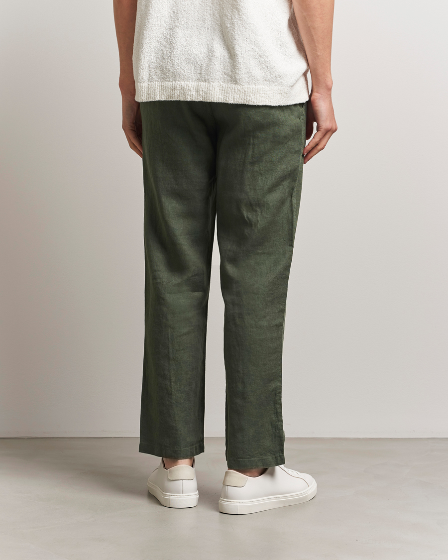 Men | Trousers | Samsøe Samsøe | Jabari Linen Drawstring Trousers Climbing Ivy