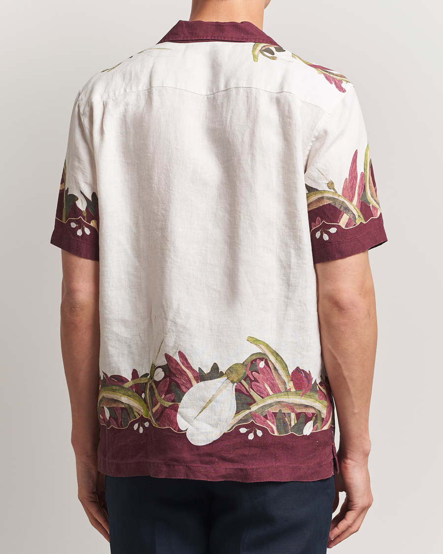 Men | Shirts | Orlebar Brown | Maitan Orchis Short Sleeve Linen Shirt Damson