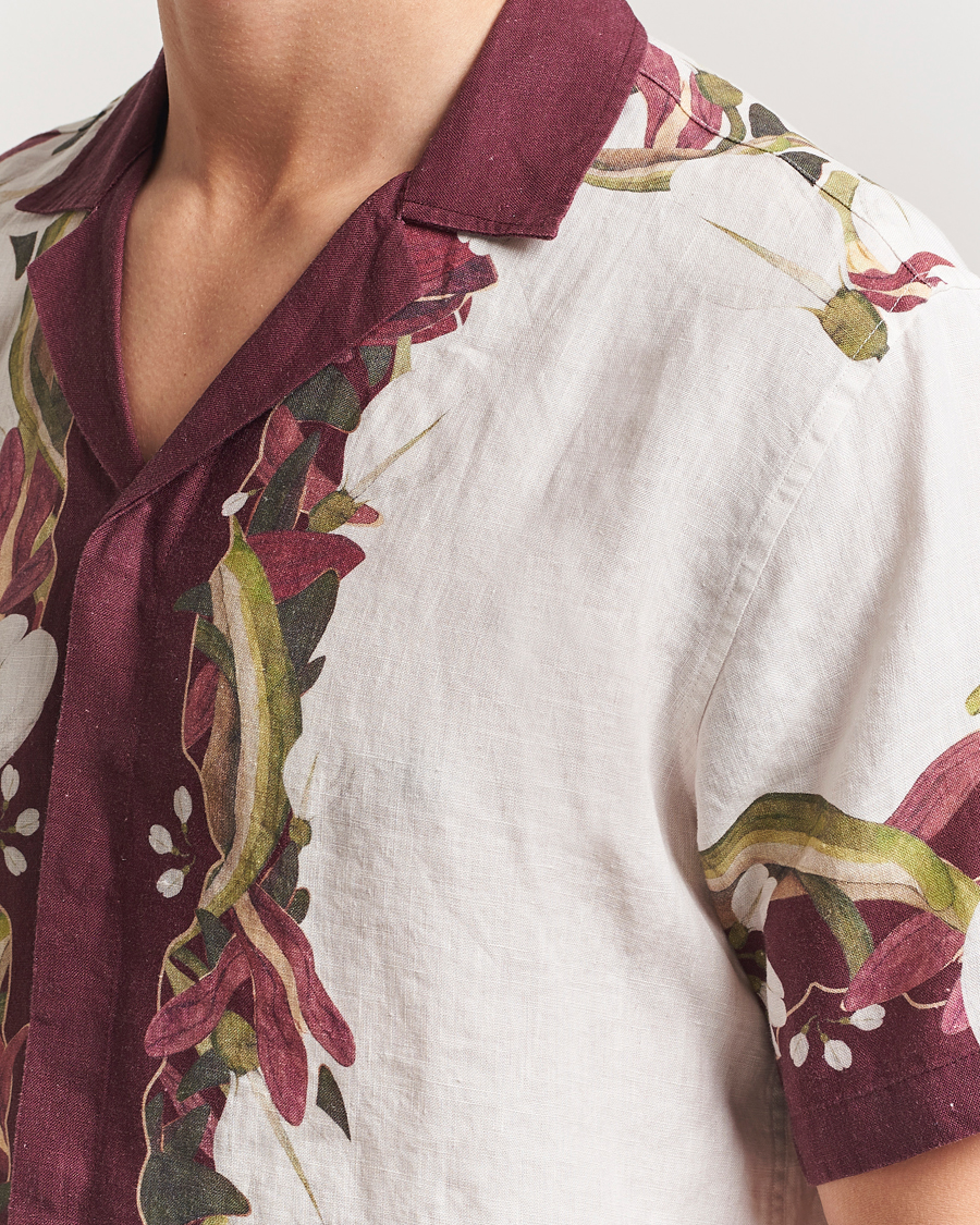 Men | Shirts | Orlebar Brown | Maitan Orchis Short Sleeve Linen Shirt Damson