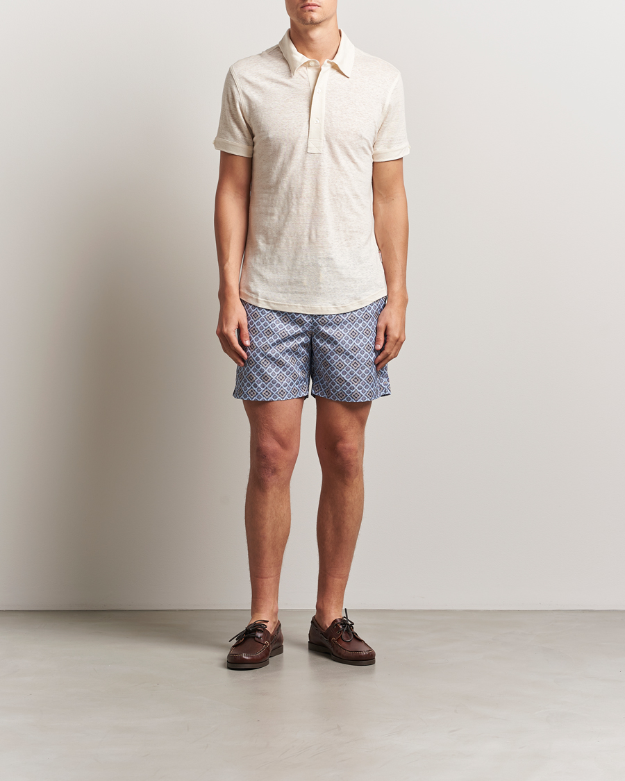 Men | Swimwear | Orlebar Brown | Bulldog Drawcord Paisley Swimshorts Wave Blue