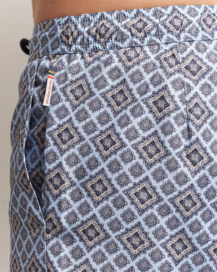 Men | Swimwear | Orlebar Brown | Bulldog Drawcord Paisley Swimshorts Wave Blue
