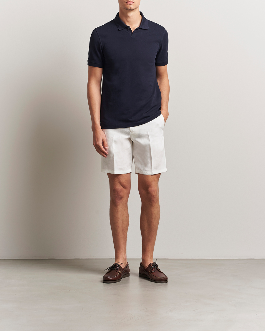 Men | Polo Shirts | Orlebar Brown | Bruno Organic Cotton Pique Night Iris