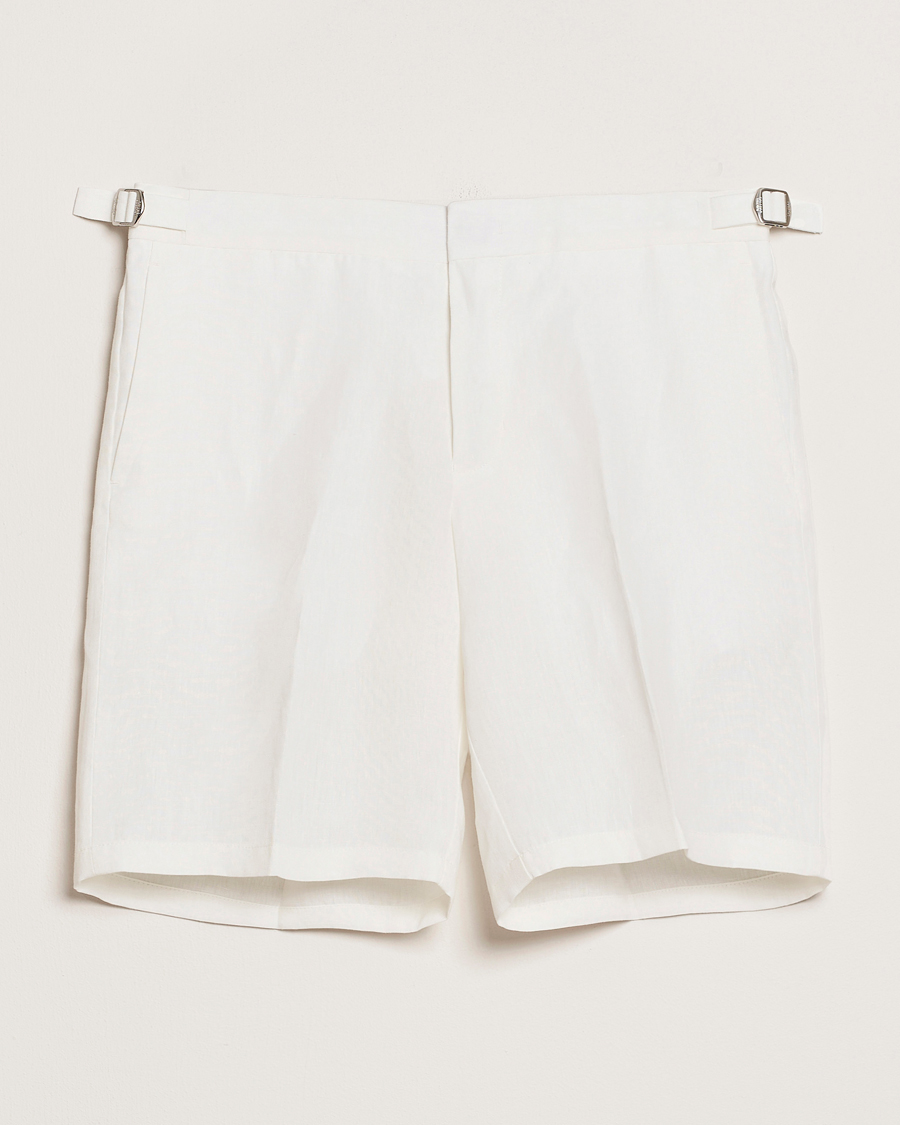 Men | Shorts | Orlebar Brown | Norwich Italian Linen Shorts White Sand