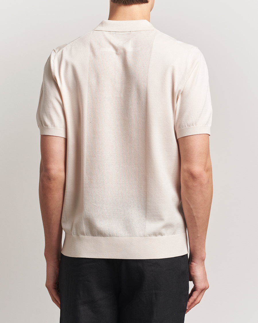 Men | Polo Shirts | J.Lindeberg | Reymond Stripe Knit Polo Moonbeam