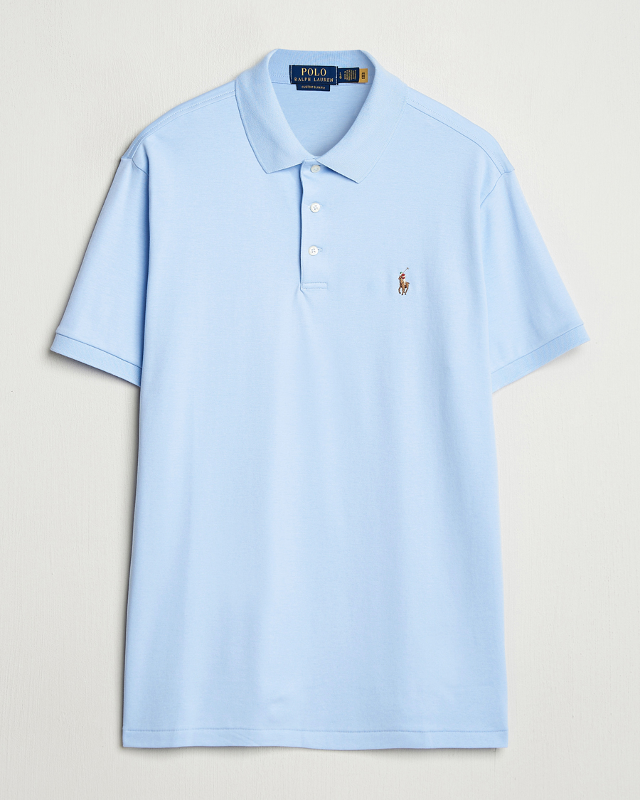 Men | Polo Shirts | Polo Ralph Lauren | Custom Slim Fit Cotton Polo Office Blue