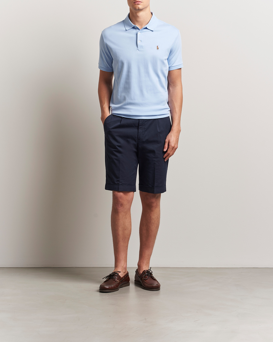 Men | Polo Shirts | Polo Ralph Lauren | Custom Slim Fit Cotton Polo Office Blue