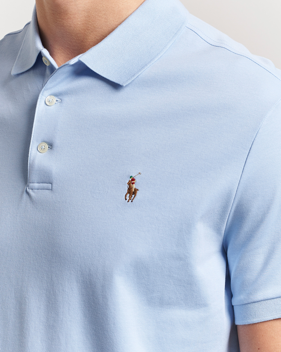 Men | Polo Shirts | Polo Ralph Lauren | Custom Slim Fit Cotton Polo Office Blue
