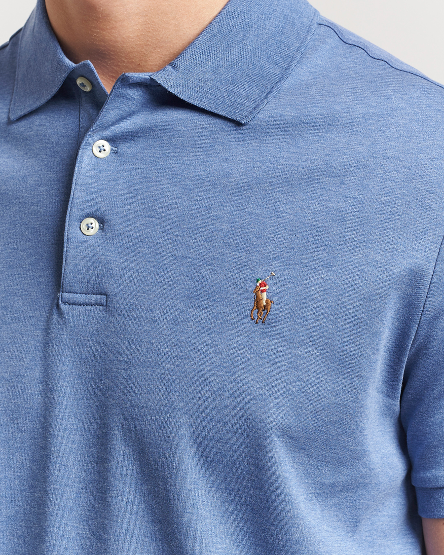 Men | Polo Shirts | Polo Ralph Lauren | Custom Slim Fit Cotton Polo Faded Royal