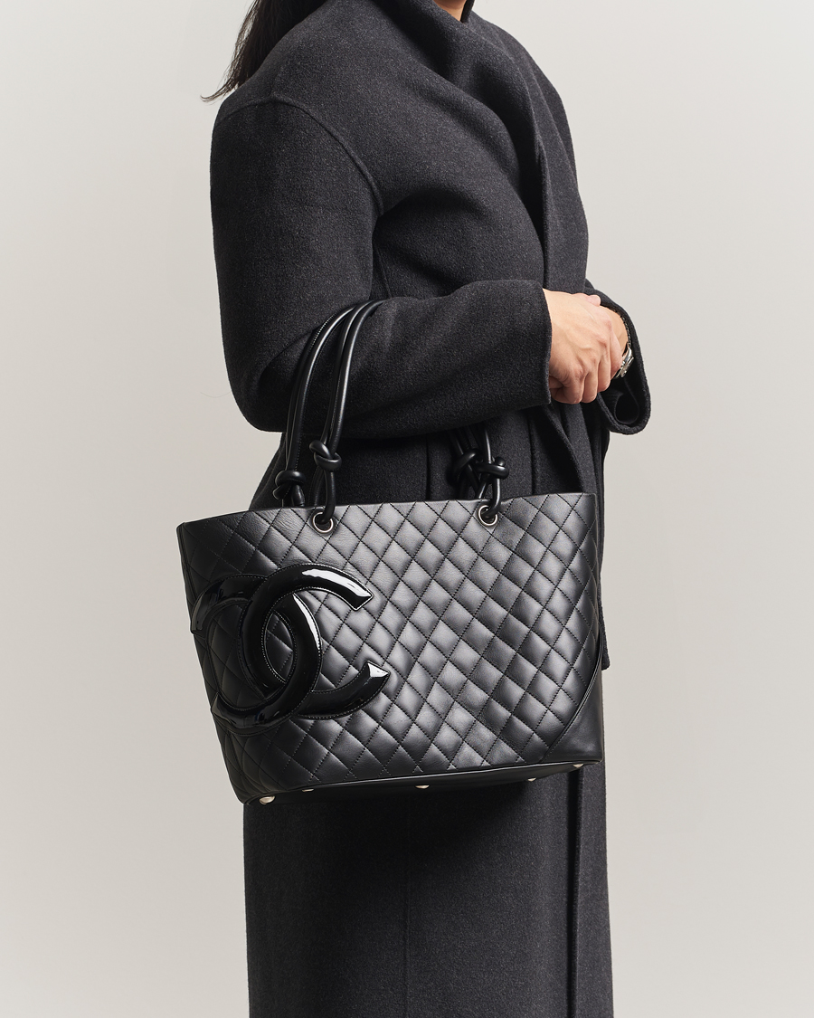 Men | Chanel Pre-Owned Cambon Ligne Tote Bag Medium Black | Chanel Pre-Owned | Cambon Ligne Tote Bag Medium Black