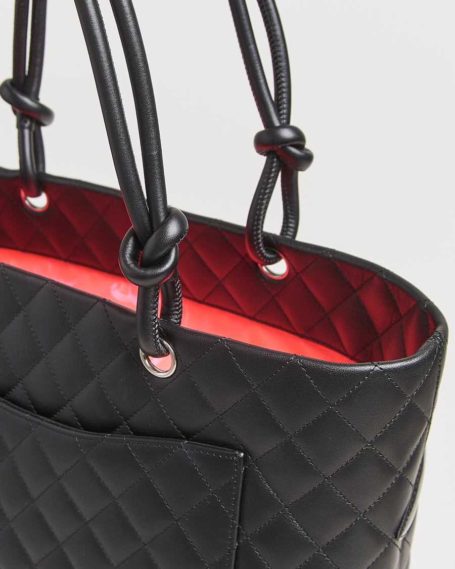 Men | Chanel Pre-Owned Cambon Ligne Tote Bag Medium Black | Chanel Pre-Owned | Cambon Ligne Tote Bag Medium Black