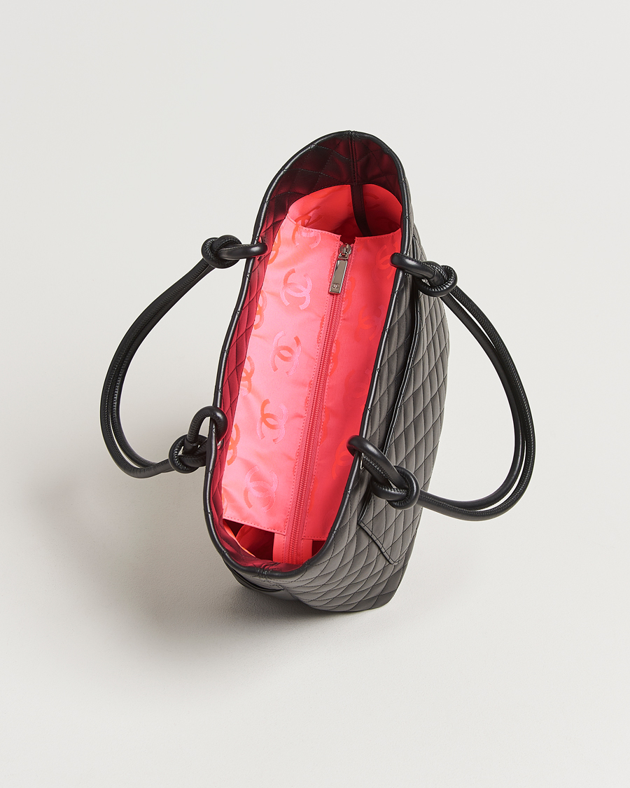 Men | Chanel Pre-Owned Cambon Ligne Tote Bag Medium Black | Chanel Pre-Owned | Cambon Ligne Tote Bag Medium Black