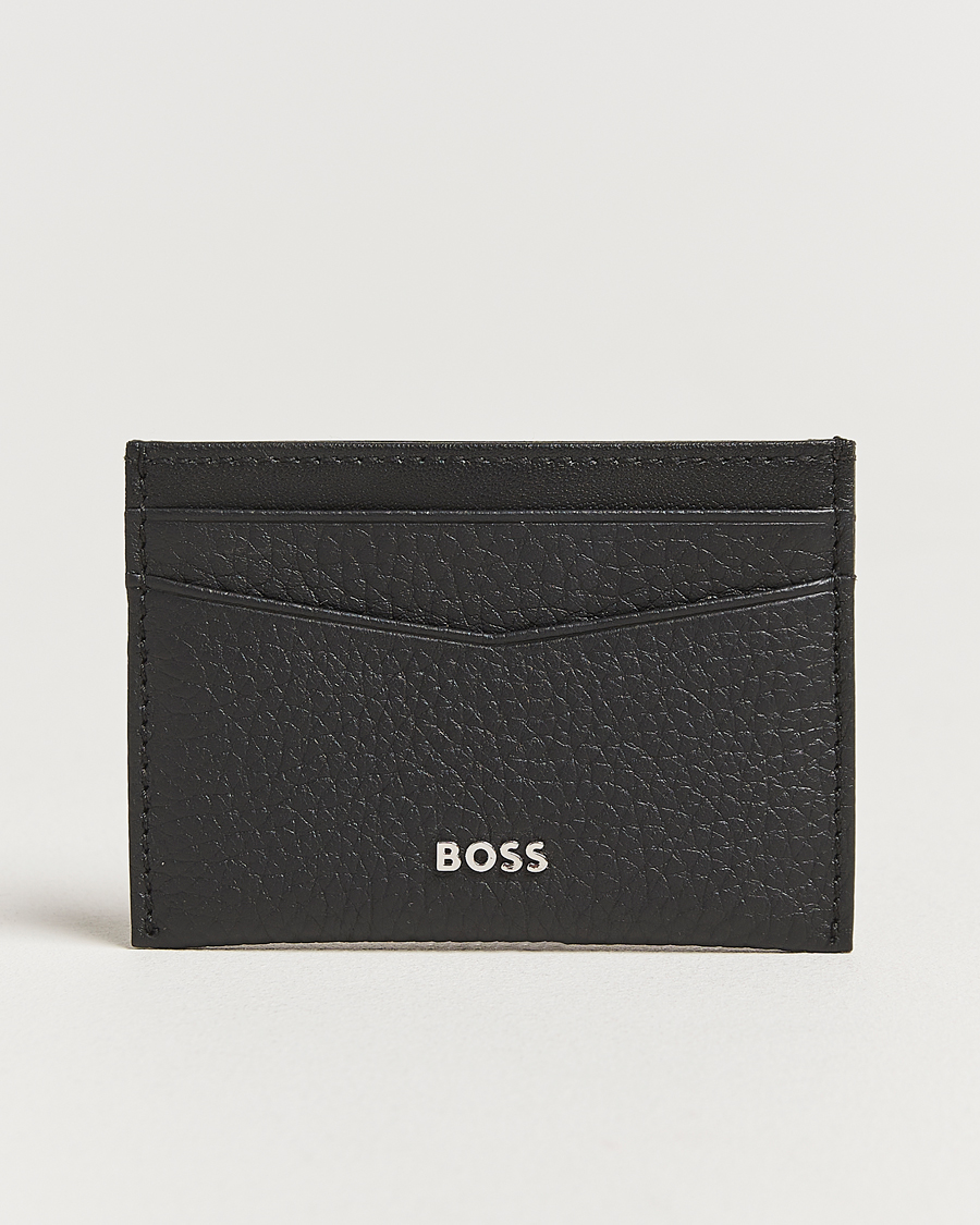 Men | Wallets | BOSS BLACK | Crosstown Leather Card Holder Black