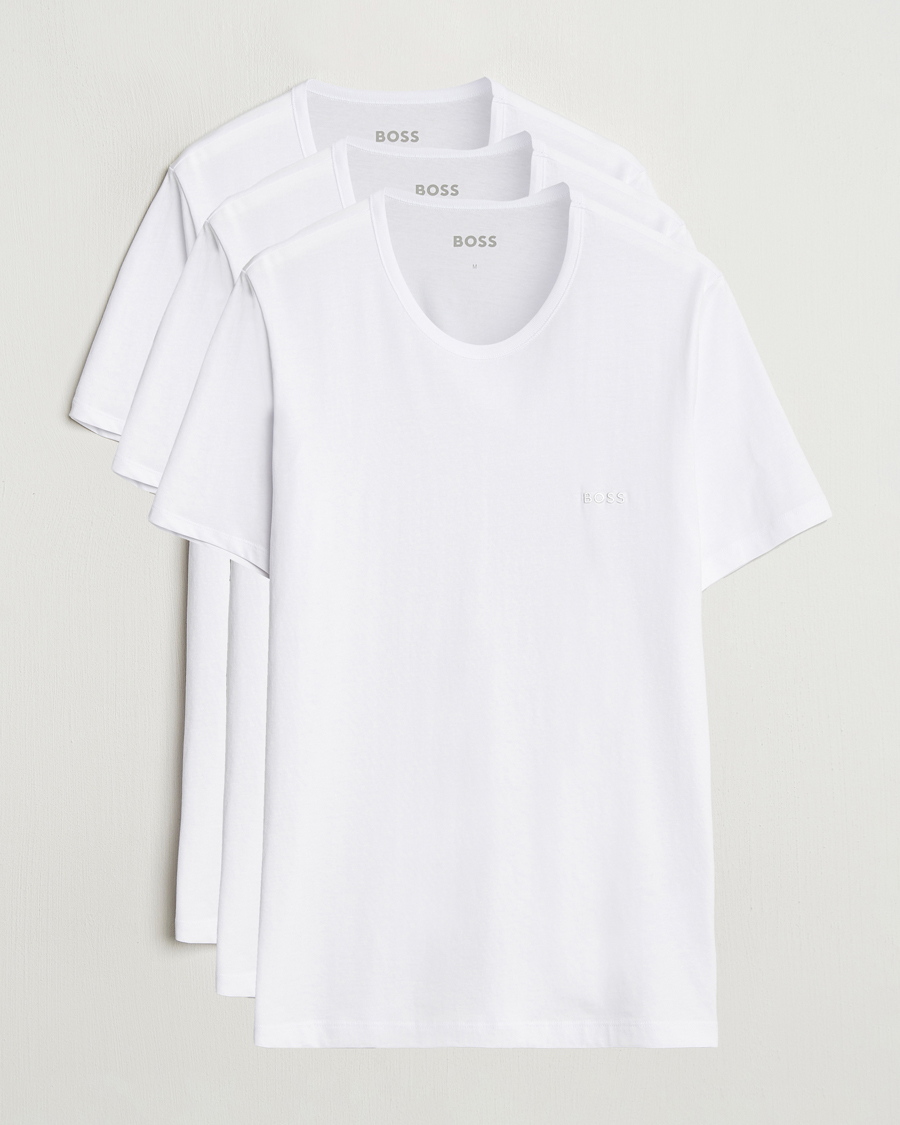 Men | T-Shirts | BOSS BLACK | 3-Pack Crew Neck T-Shirt White