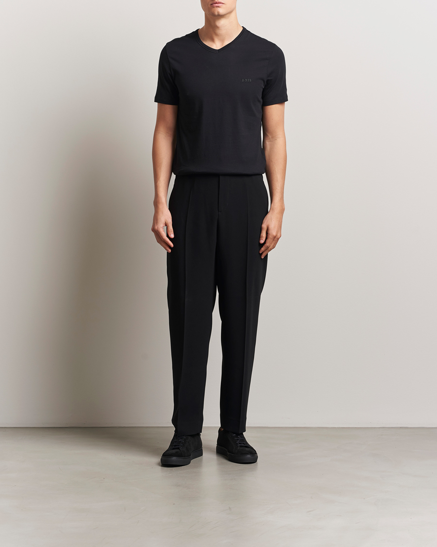 Men | T-Shirts | BOSS BLACK | 3-Pack V-Neck T-Shirt Black
