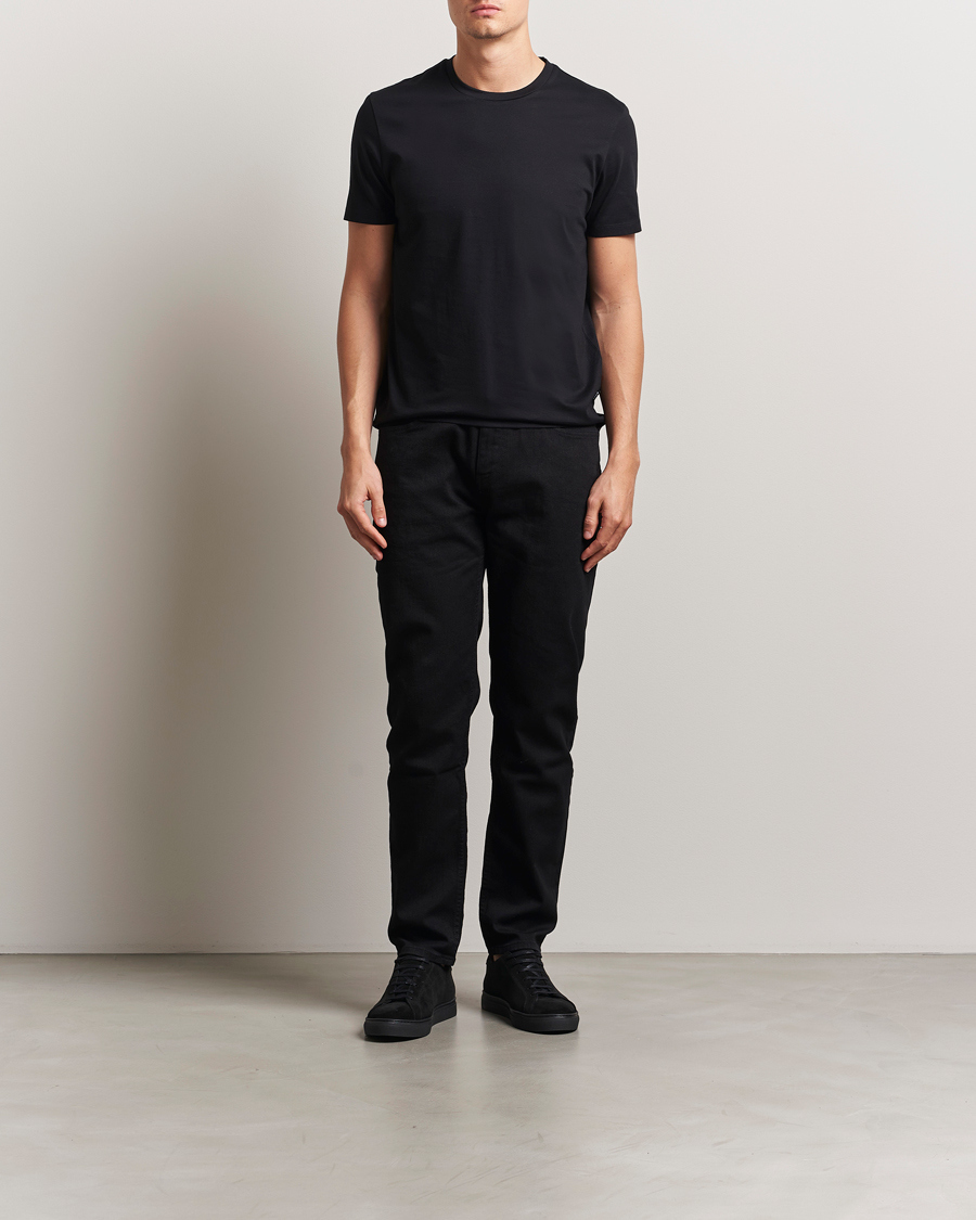 Men | T-Shirts | BOSS BLACK | Tessler Mercerized Crew Neck T-Shirt Black