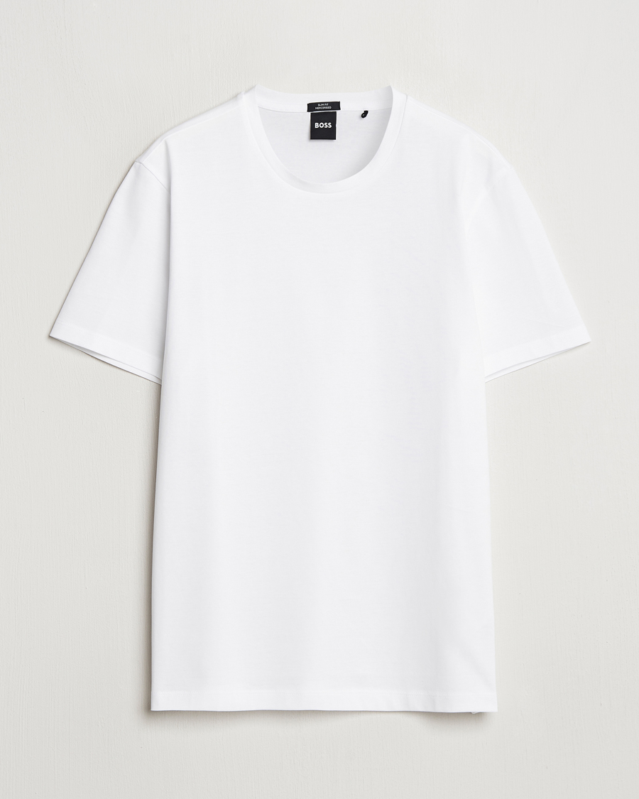 Men | T-Shirts | BOSS BLACK | Tessler Mercerized Crew Neck T-Shirt White
