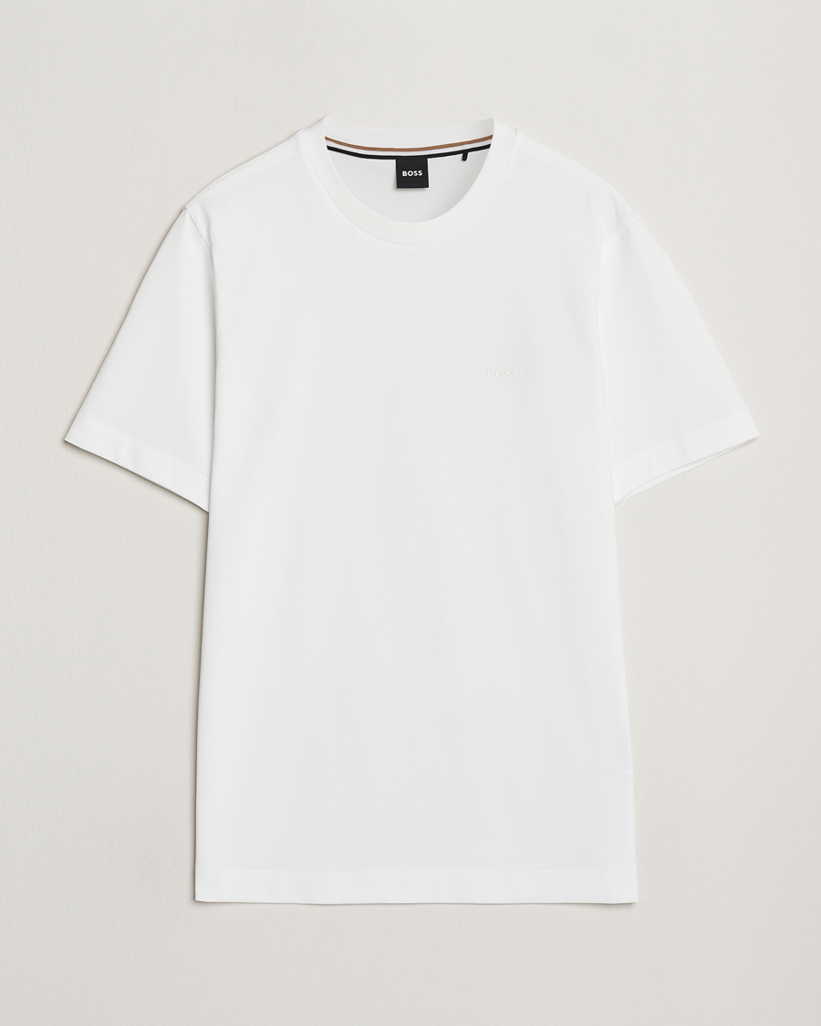 Men | T-Shirts | BOSS BLACK | Thompson Crew Neck T-Shirt White