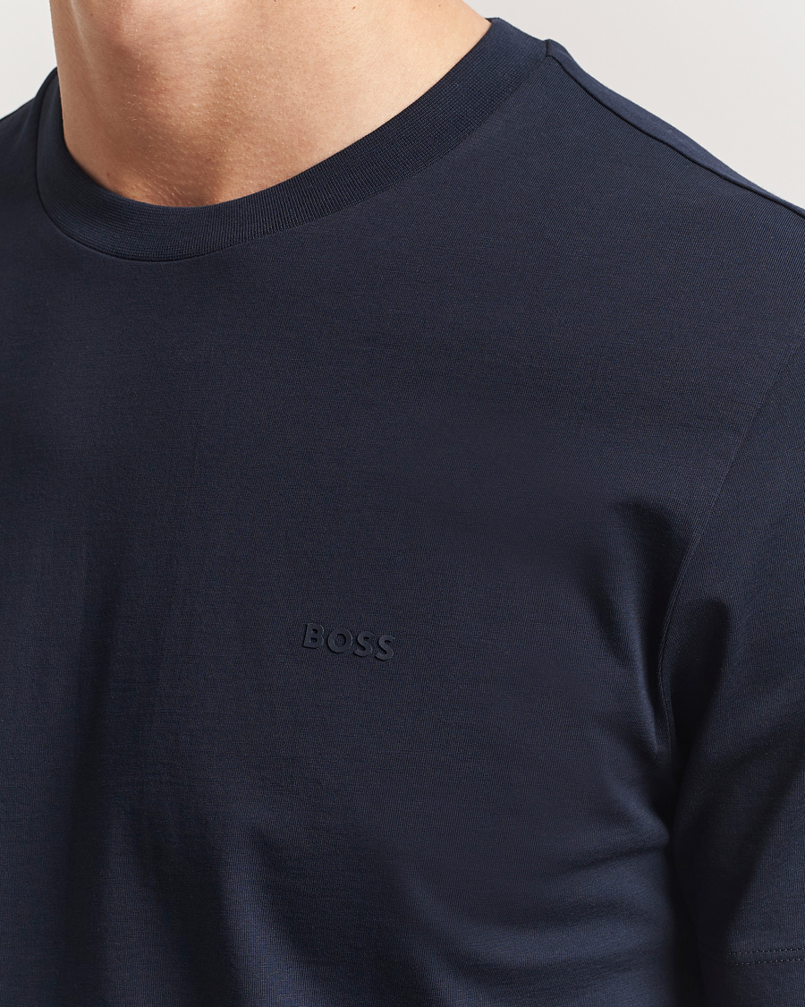 Men | T-Shirts | BOSS BLACK | Thompson Crew Neck T-Shirt Dark Blue