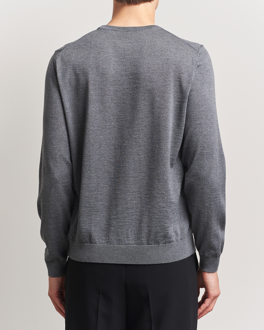 Men | Sweaters & Knitwear | BOSS BLACK | Leno Wool Crew Neck Pullover Medium Grey