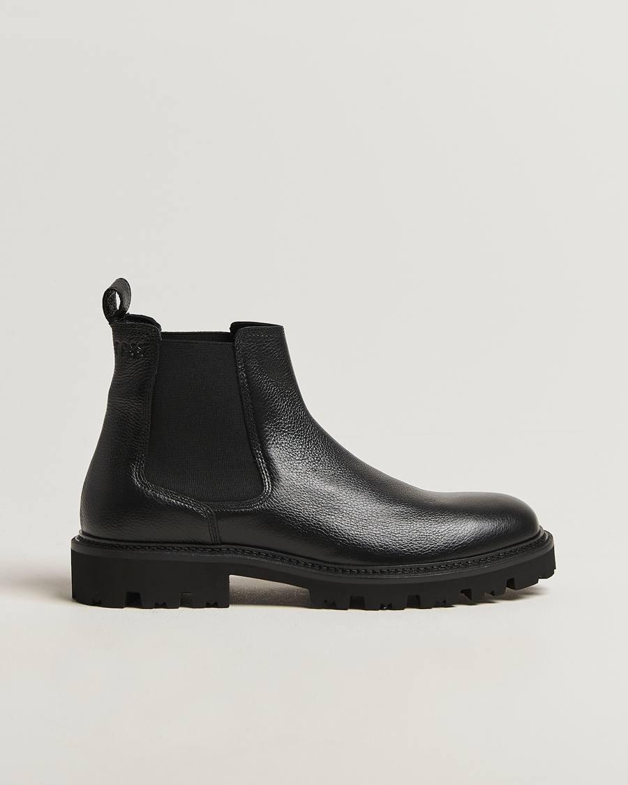 Men | Boots | BOSS BLACK | Julyo Leather Chelsea Boot Black