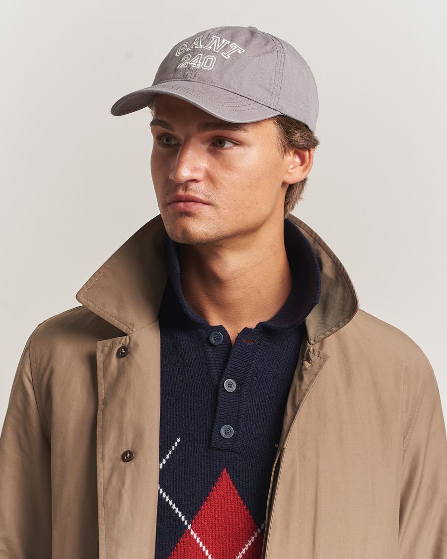 Men | Hats & Caps | GANT 240 Mulberry Street | Washed Canvas Cap Steel Grey