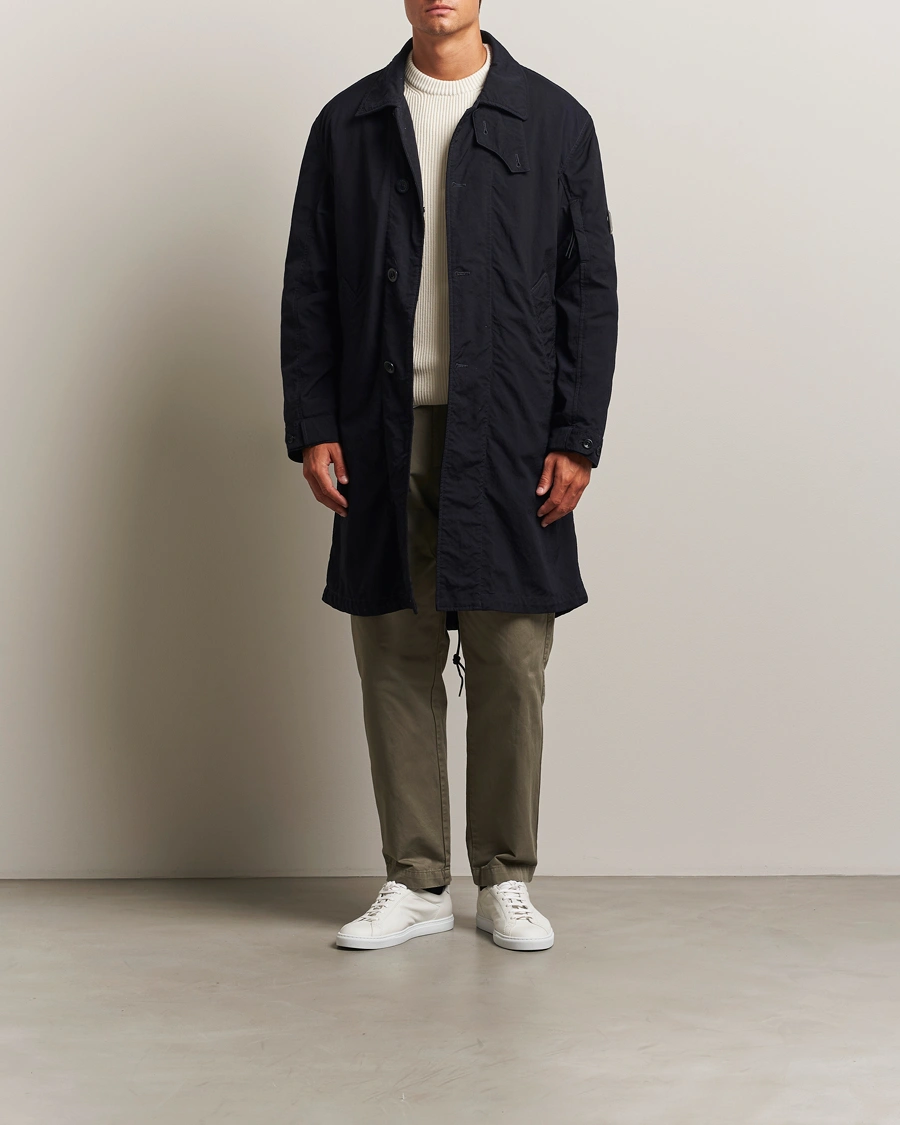 Men | Coats & Jackets | C.P. Company | Twill Garment Dyed Lined Coat Navy