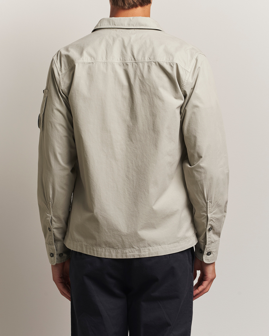 Men | Shirts | C.P. Company | Organic Cotton Gabardine Zip Overshirt Grey