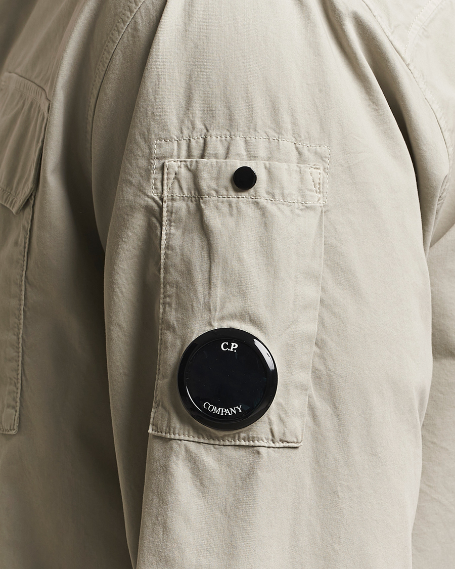 Men | Shirts | C.P. Company | Organic Cotton Gabardine Zip Overshirt Grey
