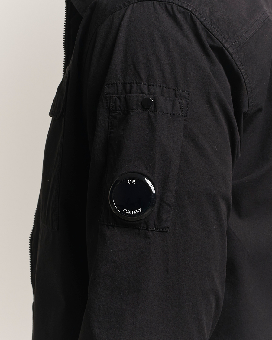 Men | Shirts | C.P. Company | Organic Cotton Gabardine Zip Overshirt Black