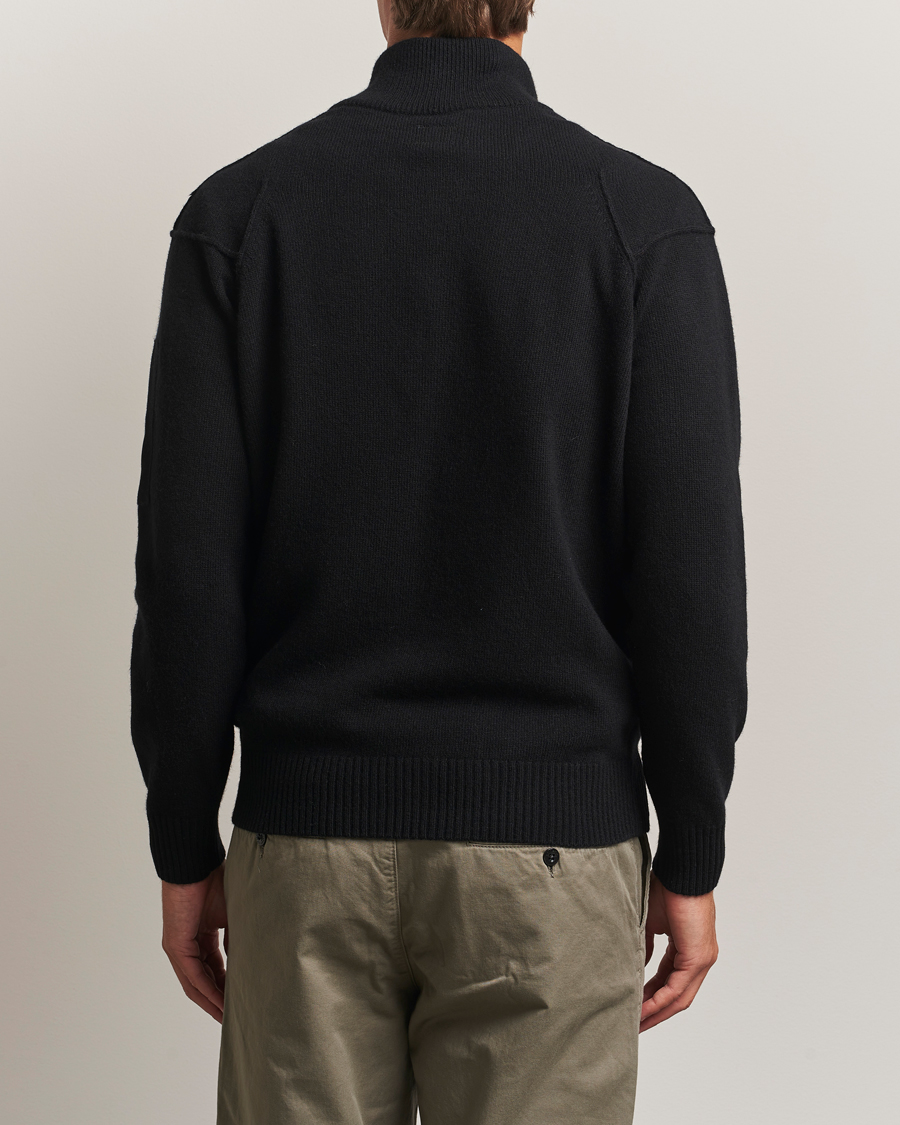 Men | Sweaters & Knitwear | C.P. Company | Knitted Lambswool Half-Zip Black