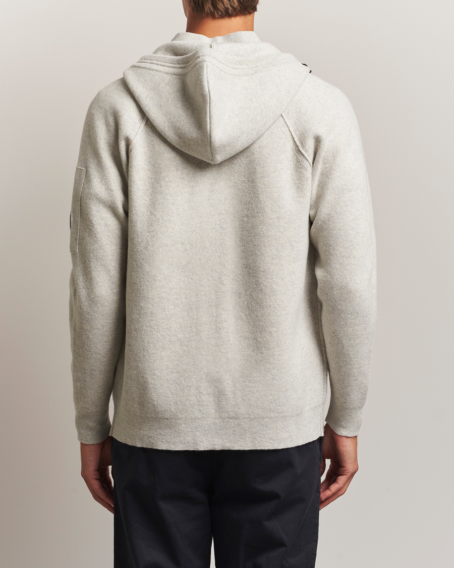 Men | Sweaters & Knitwear | C.P. Company | Knitted Lambswool Zip Hood Light Grey
