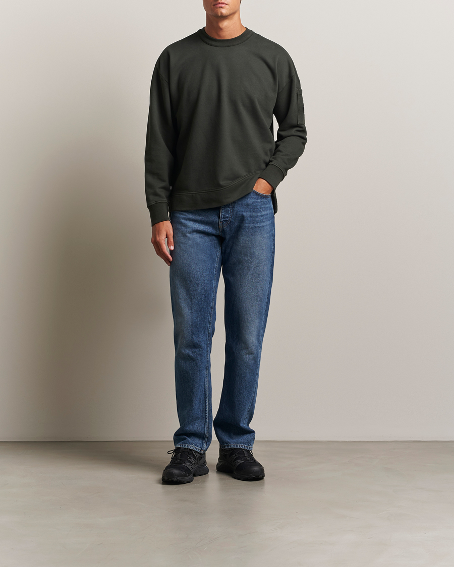 Men | Sweaters & Knitwear | C.P. Company | Brushed Emerized Fleece Lens Sweatshirt Dark Green