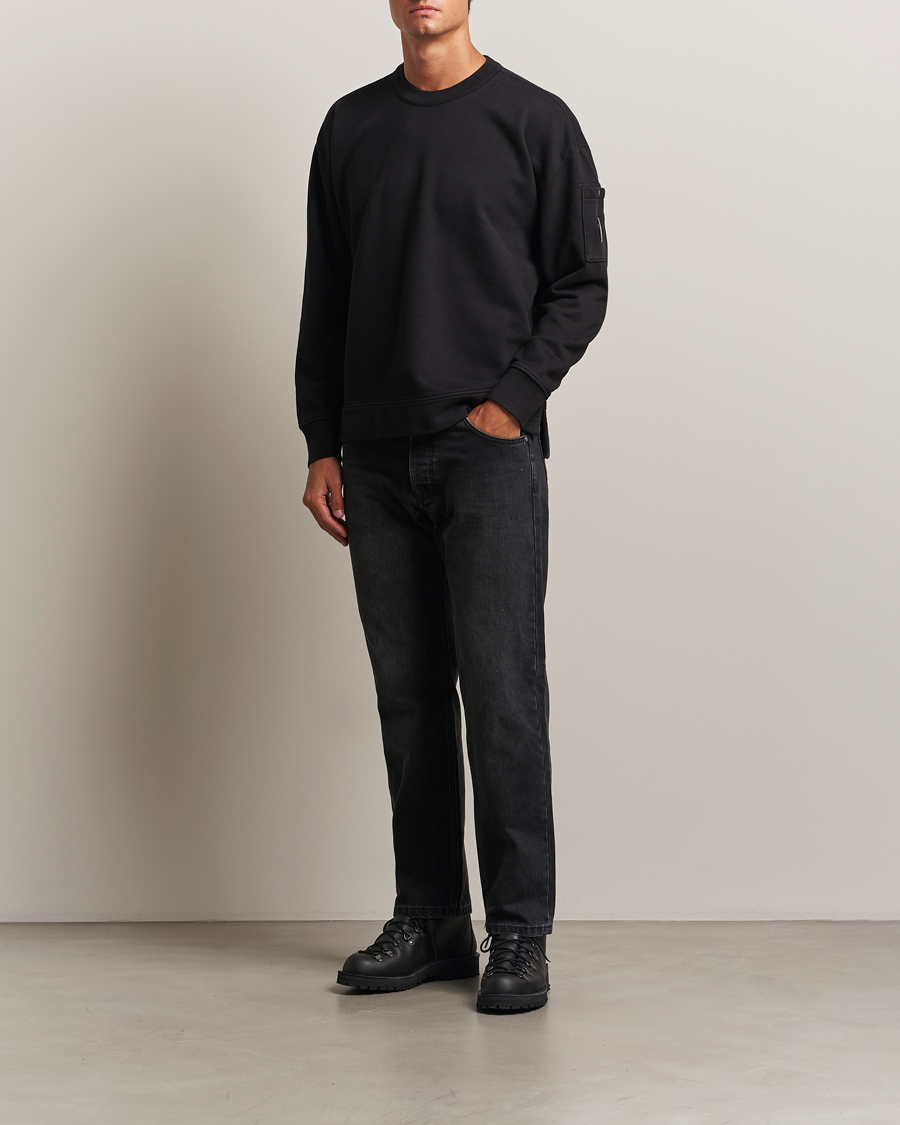 Men | Sweaters & Knitwear | C.P. Company | Brushed Emerized Fleece Lens Sweatshirt Black