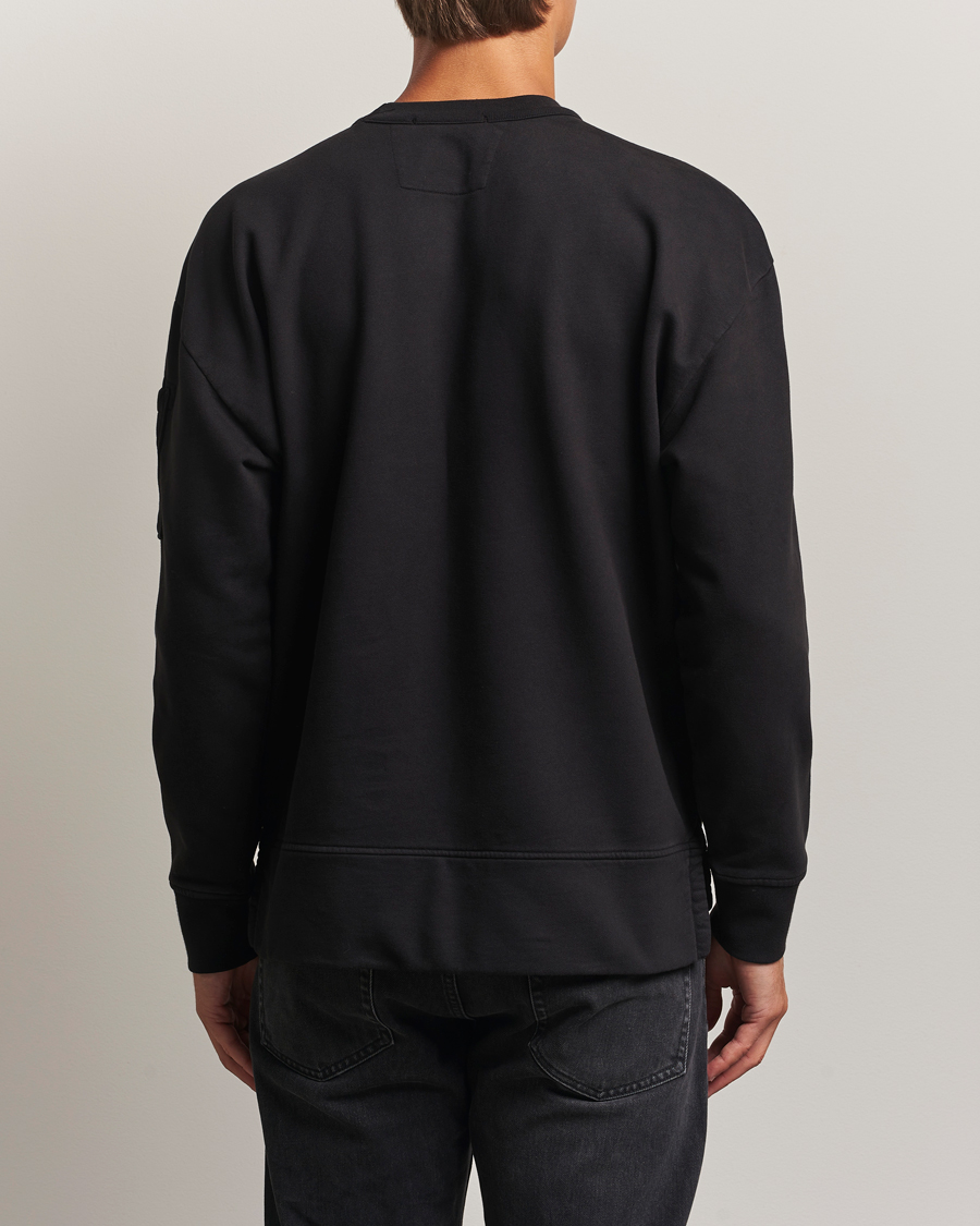 Men | Sweaters & Knitwear | C.P. Company | Brushed Emerized Fleece Lens Sweatshirt Black