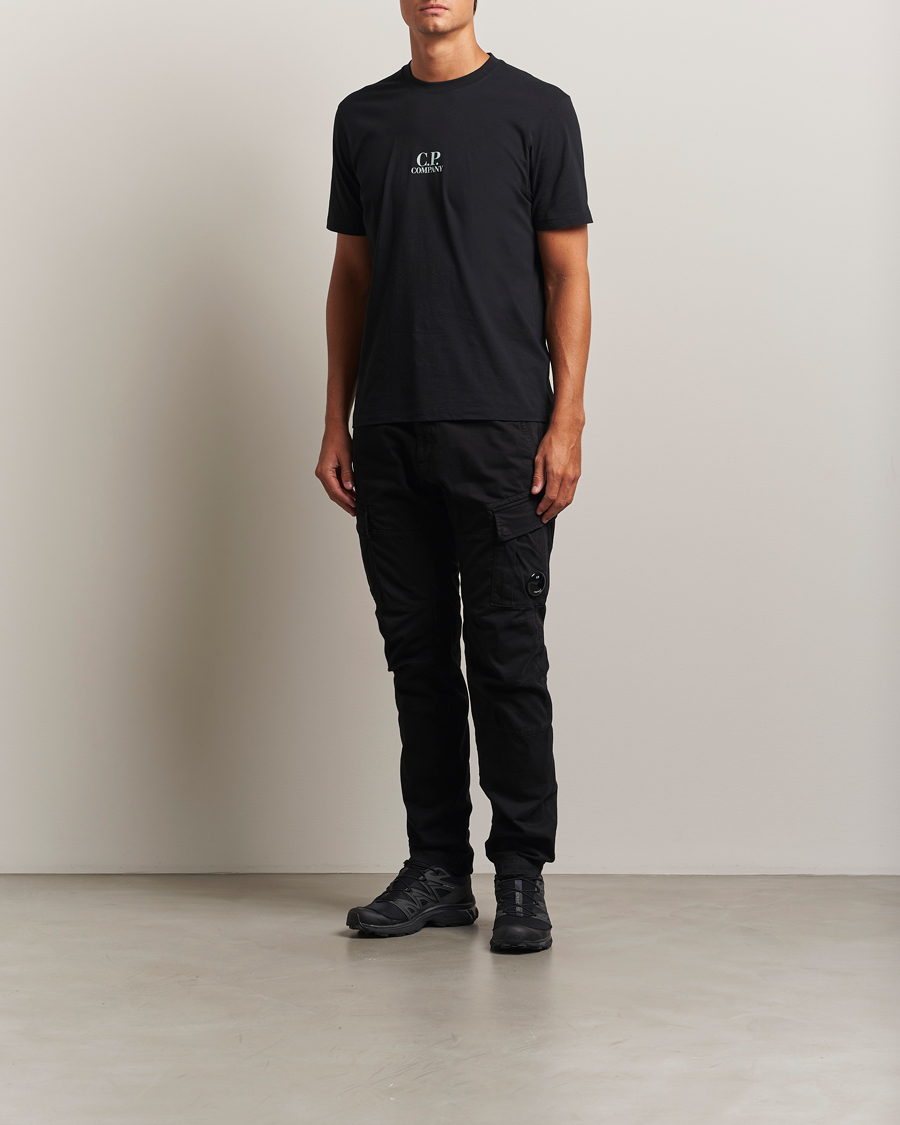 Men | Trousers | C.P. Company | Stretch Satin Lens Cargo Pants Black