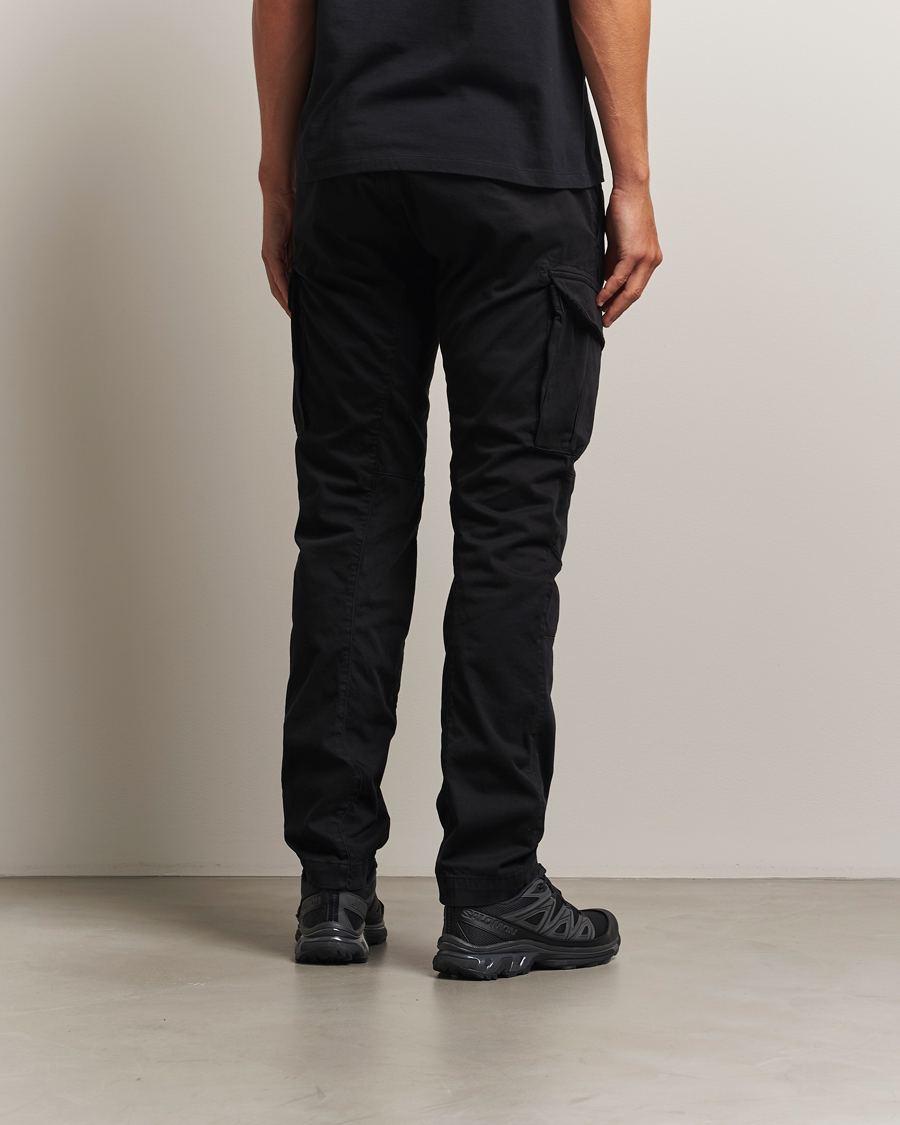 Men | Trousers | C.P. Company | Stretch Satin Lens Cargo Pants Black