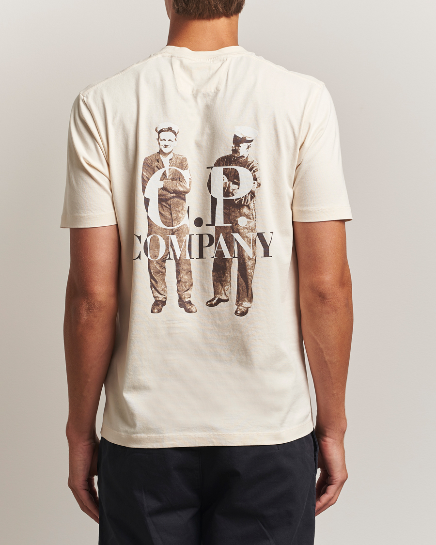 Men | T-Shirts | C.P. Company | Jersey Back Logo T-Shirt Cream