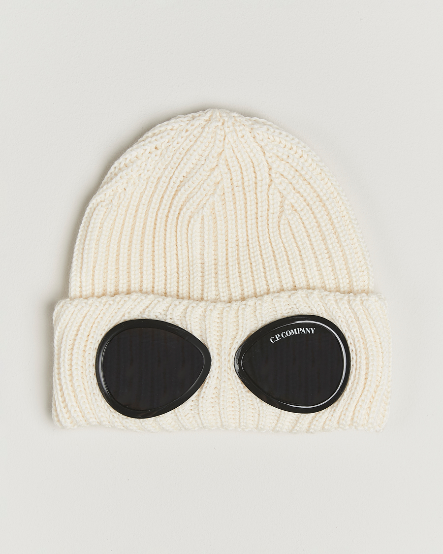 Men | C.P. Company Knitted Merino Goggle Beanie White | C.P. Company | Knitted Merino Goggle Beanie White
