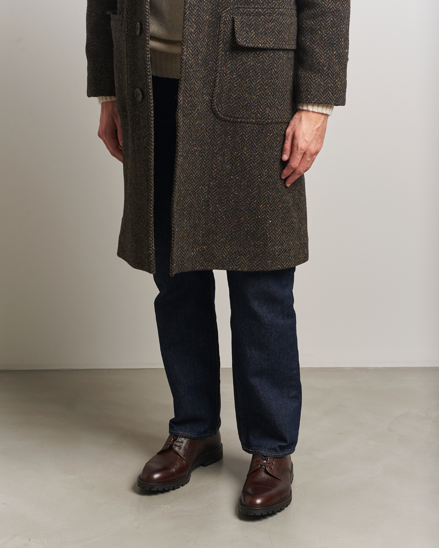 Men | Derby Shoes | Crockett & Jones | Sandhurst Derby Vibram Brown Scotch Grain