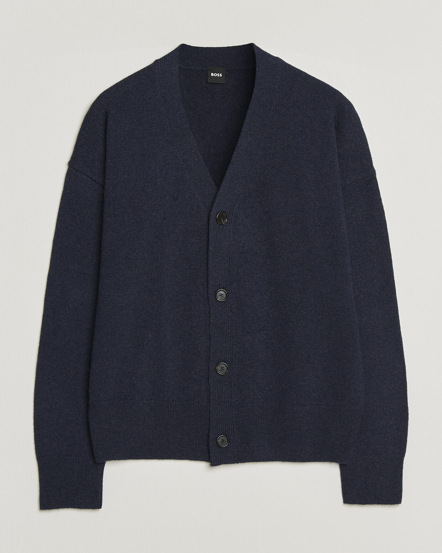 Men | Sweaters & Knitwear | BOSS BLACK | Ucone Wool Knitted Cardigan Dark Blue