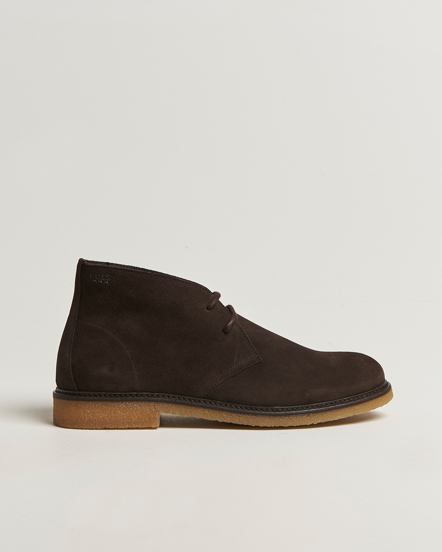 Men | Boots | BOSS BLACK | Kope Suede Desert Boots Dark Brown