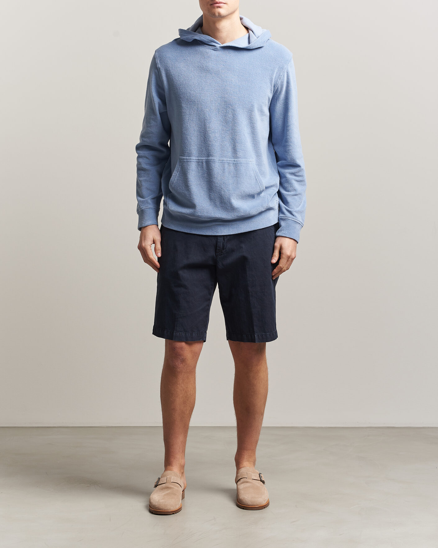 Men | Sweaters & Knitwear | Altea | Terry Cotton Hoodie Light Blue