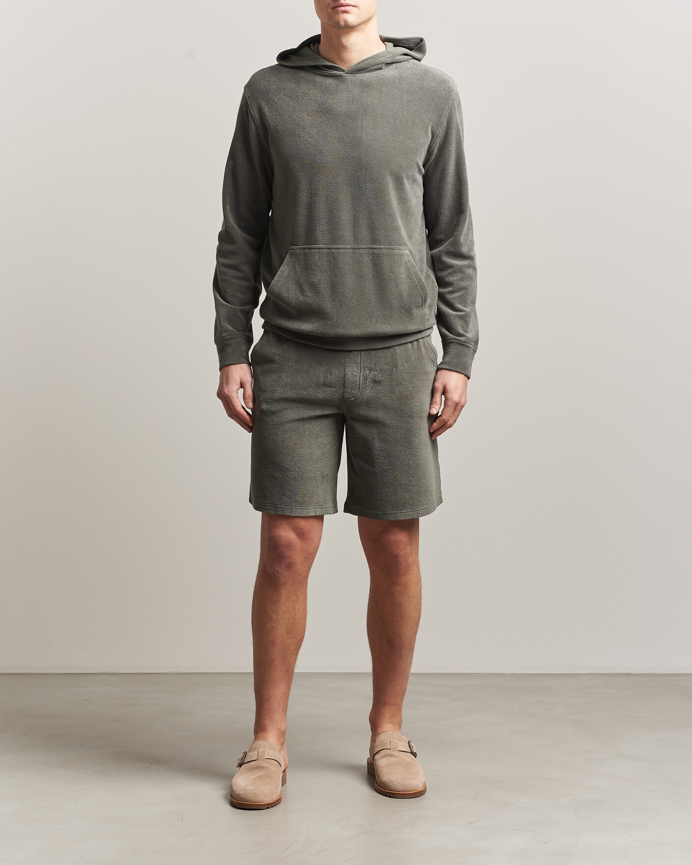 Men | Sweaters & Knitwear | Altea | Terry Cotton Hoodie Olive
